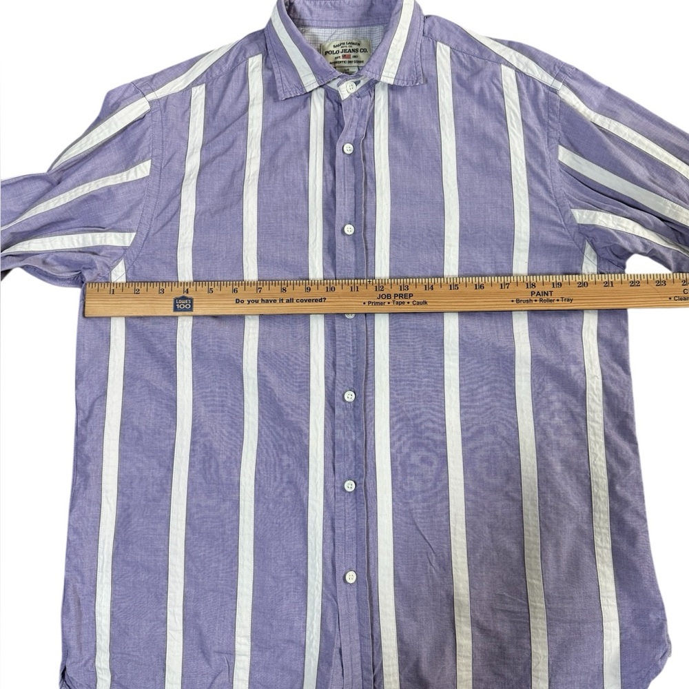 Polo Jeans Co Ralph Lauren Men’s L French Cuff Striped Shirt Vintage Y2K - Picture 8 of 9